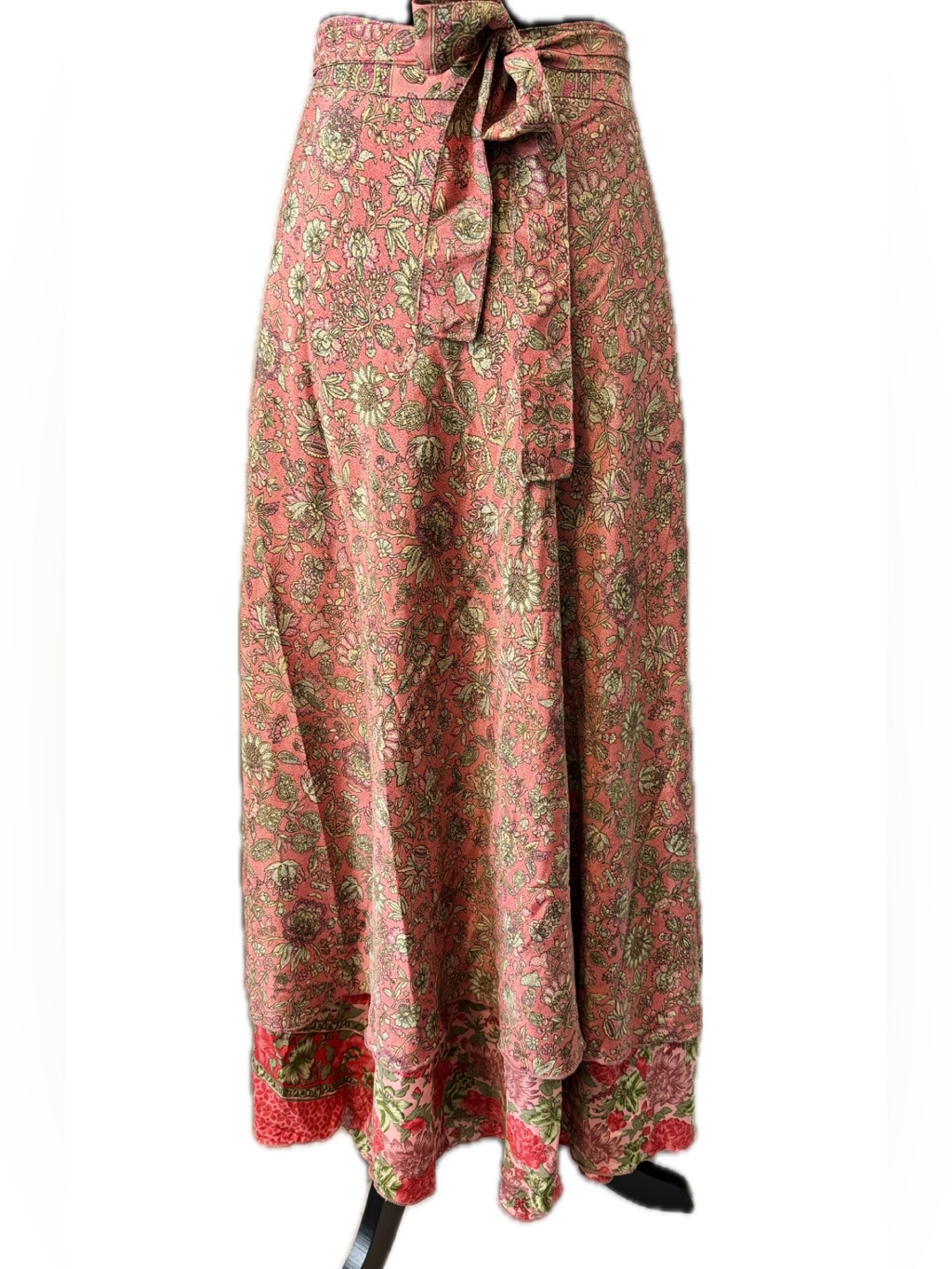 Cienna Reversible Floral Maxi Skirt Pink Boho Cottagecore One Size